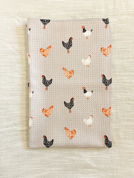 Chickens Waffle Kitchen Towel
